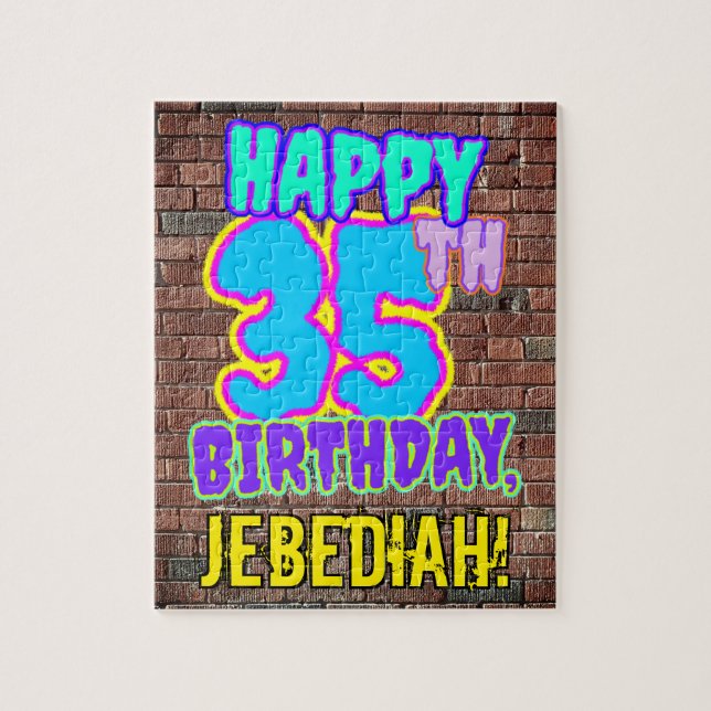35th Birthday ~ Fun, Urban Graffiti Inspired Look Jigsaw Puzzle (Vertical)