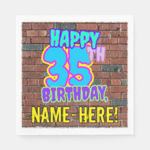 35th Birthday ~ Fun, Urban Graffiti Inspired Look Napkin