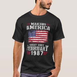 35Th Birthday Gift Making America Great Since Febr T-Shirt