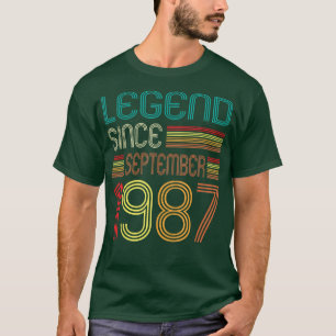 35th Birthday Gifts Legend Since September 1987 35 T-Shirt