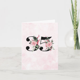 35th Birthday Greeting Card - Floral Age 35