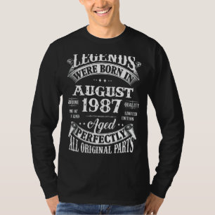35th Birthday Legends Born In August 1987 35 Year T-Shirt