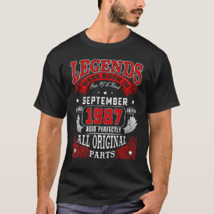 35th Birthday Legends Born In September 1987 35 Ye T-Shirt
