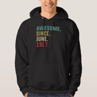 35th Birthday Men  Awesome Since June 1987 Hoodie