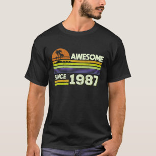 35th Birthday Men Women Awesome Since 1987 35 Year T-Shirt