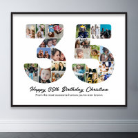 35th Birthday Number 35 Photo Collage Anniversary