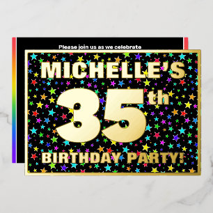 35th Birthday Party — Fun, Colourful Stars Pattern
