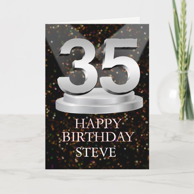 35th Birthday Spotlights Ajouter une carte de nom (Devant)