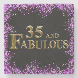 35th Birthday Stone Coaster