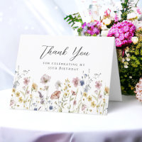 35th Birthday Wildflowers Floral Thank You