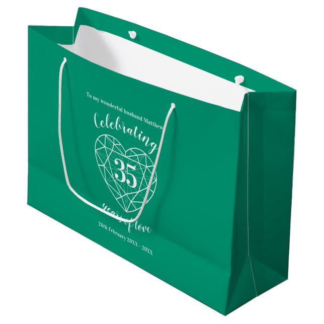 35th Emerald Anniversary 35 years green custom bag (Front Angled)