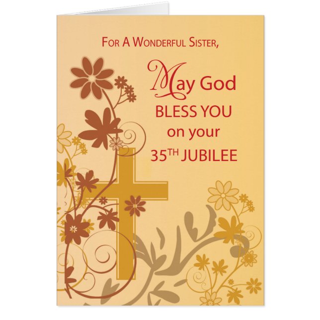35th Jubilee Anniversary Nun Cross, Swirls, Flower (Front)