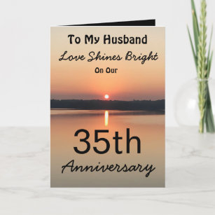 35th Love Shines Bright Husband Anniversary Card