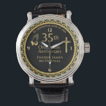 35TH Ordination Anniversary Priest PERSONALIZED  Watch<br><div class="desc">Decorative and personalized (with name and date) 35TH Ordindation Anniversary gift for an ordained Pastor,  Priest Minister Deacon etc. Includes a Bible verse,  scripture,  proverb.</div>