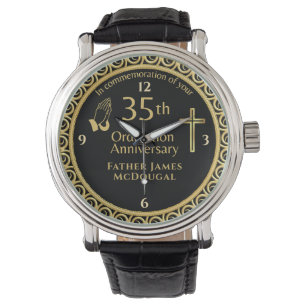 35TH Ordination Anniversary Priest PERSONALIZED Watch