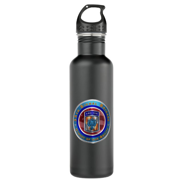 35th Signal Brigade-Airborne  710 Ml Water Bottle (Front)