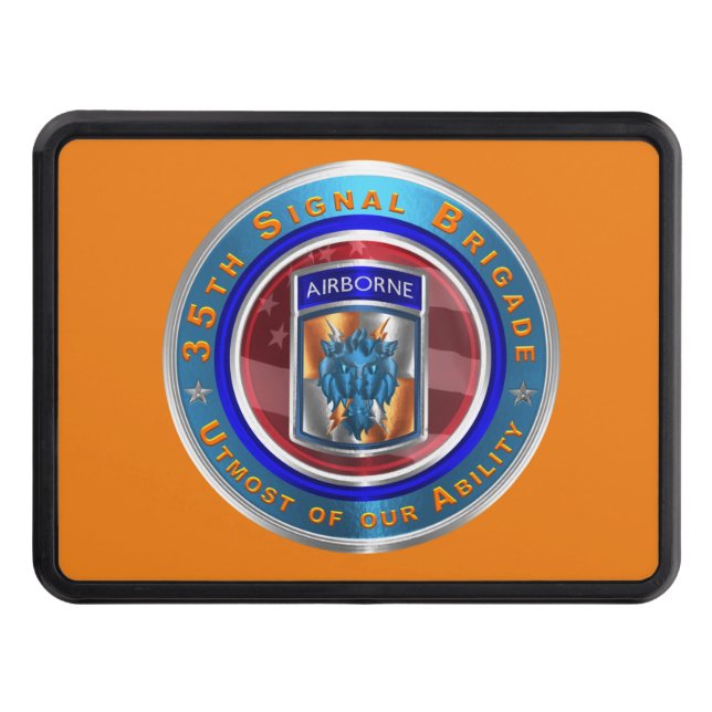 35th Signal Brigade-Airborne Trailer Hitch Cover (Front)