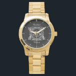 35th wedding anniversary Coral Jade crest Watch<br><div class="desc">A romantic design to celebrate your 35th year of marriage. If you would like any help customizing this design please contact me, their is an ask this designer button, just below this text. This thirty fifth, 35 years wedding anniversary crest has the text coral / jade as that is the...</div>