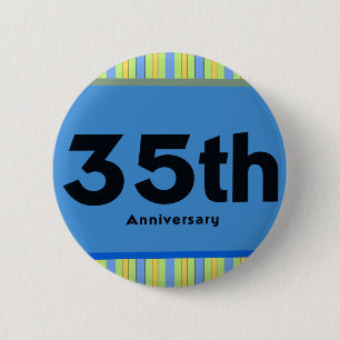 35th Wedding Anniversary Gifts 2 Inch Round Button