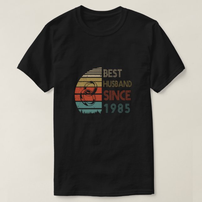 35th Wedding Anniversary Gifts Best Husband Since  T-Shirt (Design Front)
