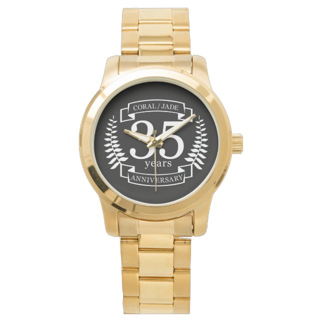 35th Wedding ANNIVERSARY JADE / CORAL Watch (Front)