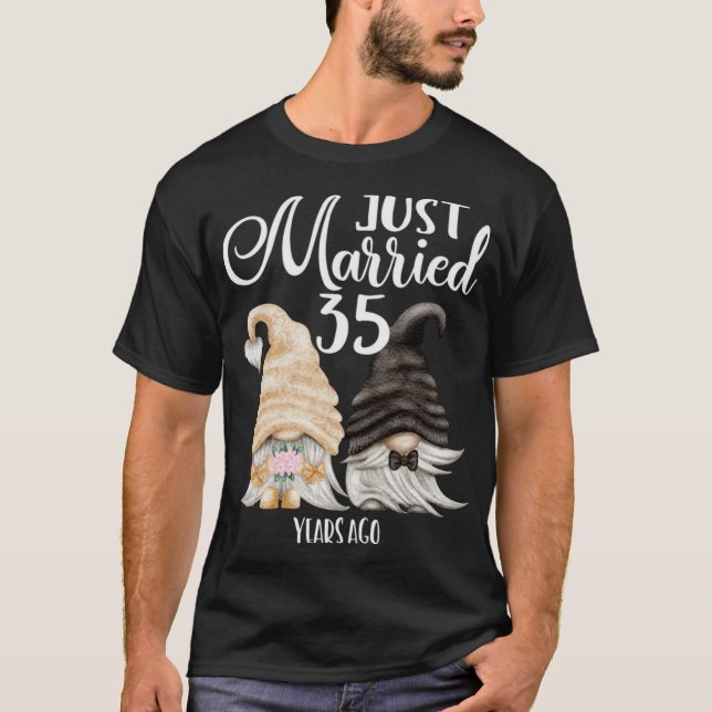 35th Wedding Anniversary- Just Married 35 Years T-Shirt (Front)