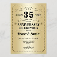 35th Wedding Anniversary Party - Gold Black