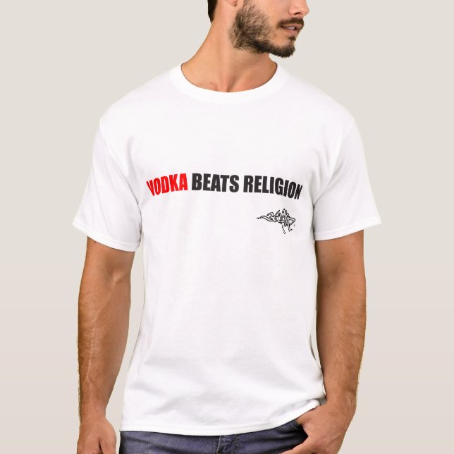360flip Vodka Beats Religion T-Shirt (Front)