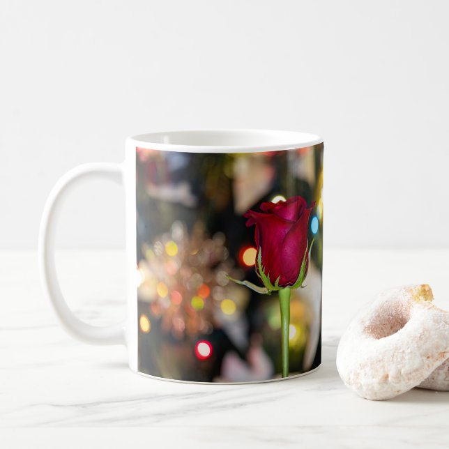 3620-Red Rose with Bokeh Coffee Mug (With Donut)
