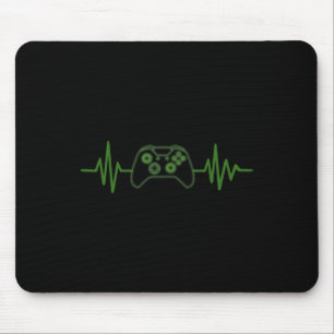 365 Gamer Heartbeat Tee For Video Game Players  Mouse Pad