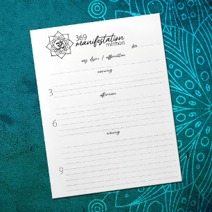 369 Manifestation Method, Law of attraction Notepad