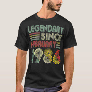 36 Bday Decorations Legendary Since February 1986  T-Shirt