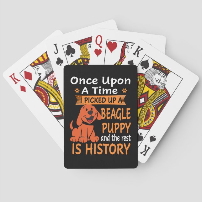 36 One Upon A Time  Beagle Puppy Playing Cards (Back)