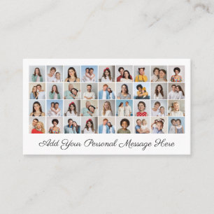 36 Photo Collage Add Your Greeting Editable Colour Business Card