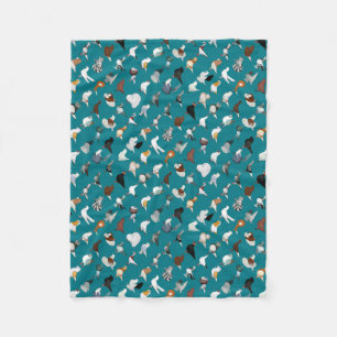 36 Pigeon Breeds Fleece Blanket