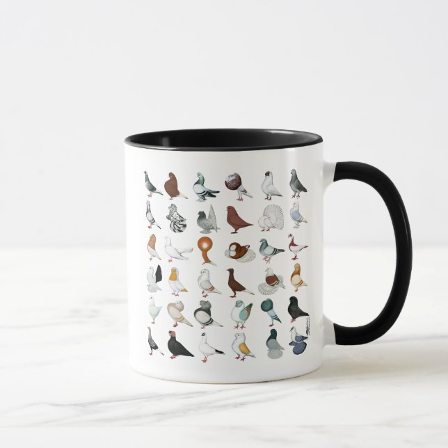 36 Pigeon Breeds Mug (Right)