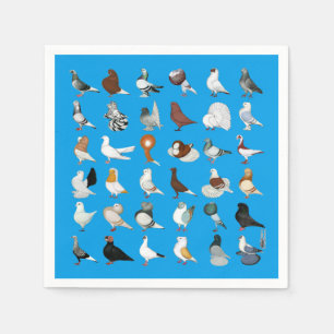 36 Pigeon Breeds Napkin