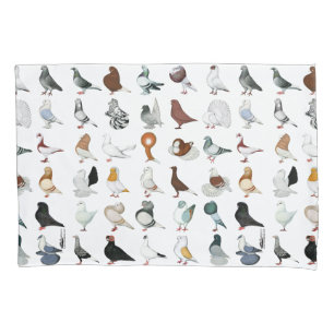 36 Pigeon Breeds Pillowcase