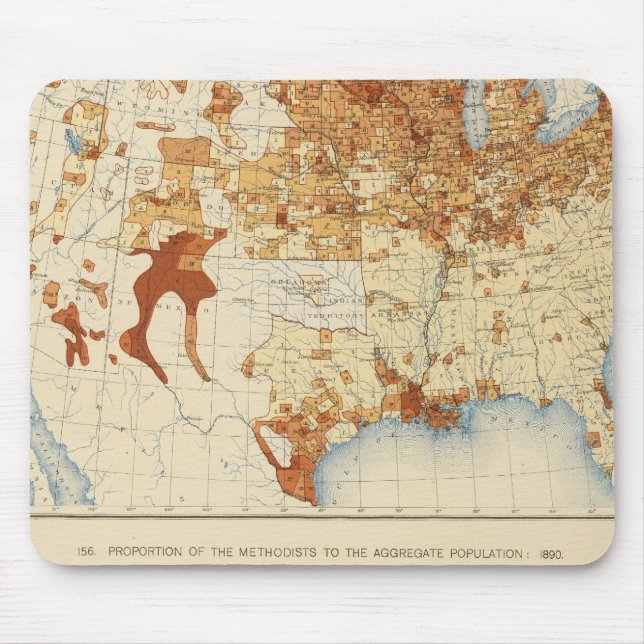 36 Roman Catholics, Methodists 1890 Mouse Pad (Front)