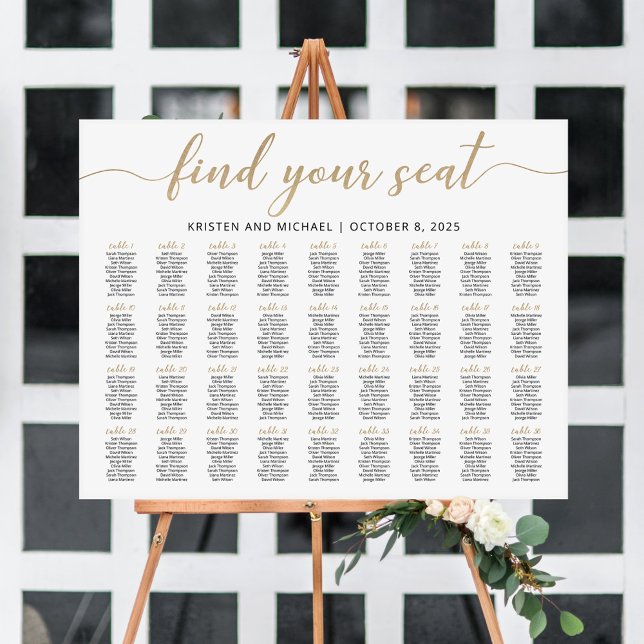 36 Tables Find Your Seat Seating Chart Plan (Creator Uploaded)