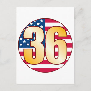36 USA Gold Postcard