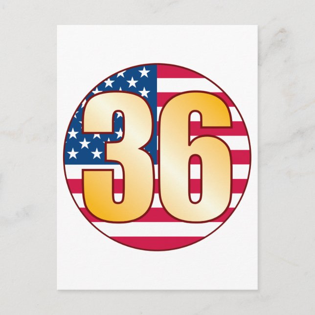 36 USA Gold Postcard (Front)