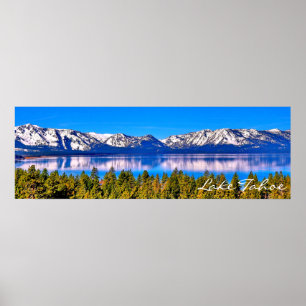 36" X 12" BEAUTIFUL LAKE TAHOE POSTER (MATTE)