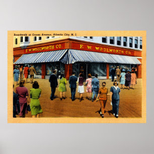36 x 24 Boardwalk at Ocean Avenue Atlantic City NJ Poster