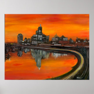 36" x 28" st paul 1965 Oil on gesso print MIKLE