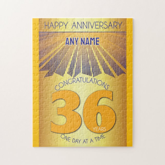 36 Year | AA 12 Step Anniversary Personalized Jigsaw Puzzle (Vertical)