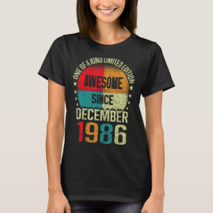 36 Year Awesome Since December 1986 Vintage 36th B T-Shirt