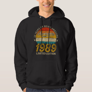 36 Year Old 1989 Retro Awesome 36th Birthday Gift Hoodie