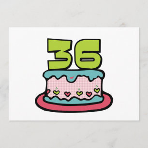 36 Year Old Birthday Cake Card