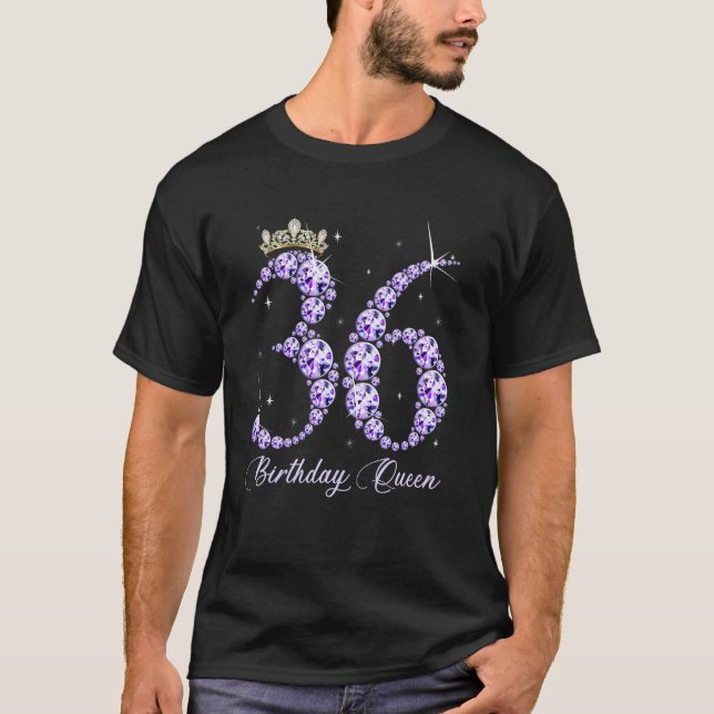 36 Year Old Its My 36th Birthday Queen Diamond Hee T-Shirt (Front)